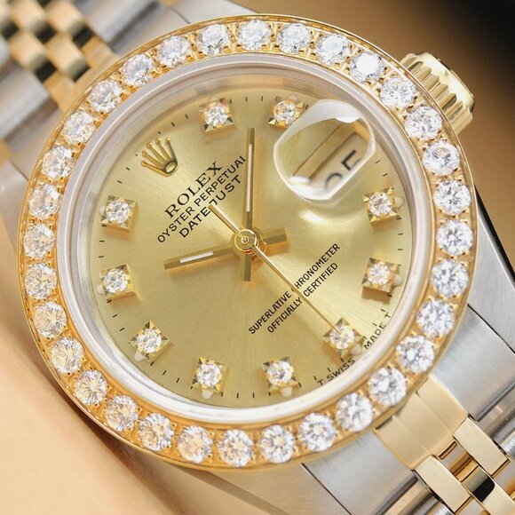 Rolex Accessories - Sale! Rolex Ladies 1ct++ Diamond 18k Yellow Two Tone Watch